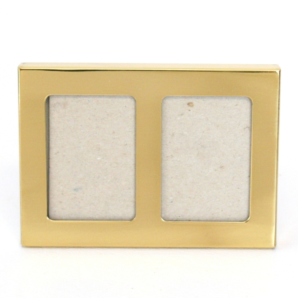 Small Vintage Brass Picture Double Frame